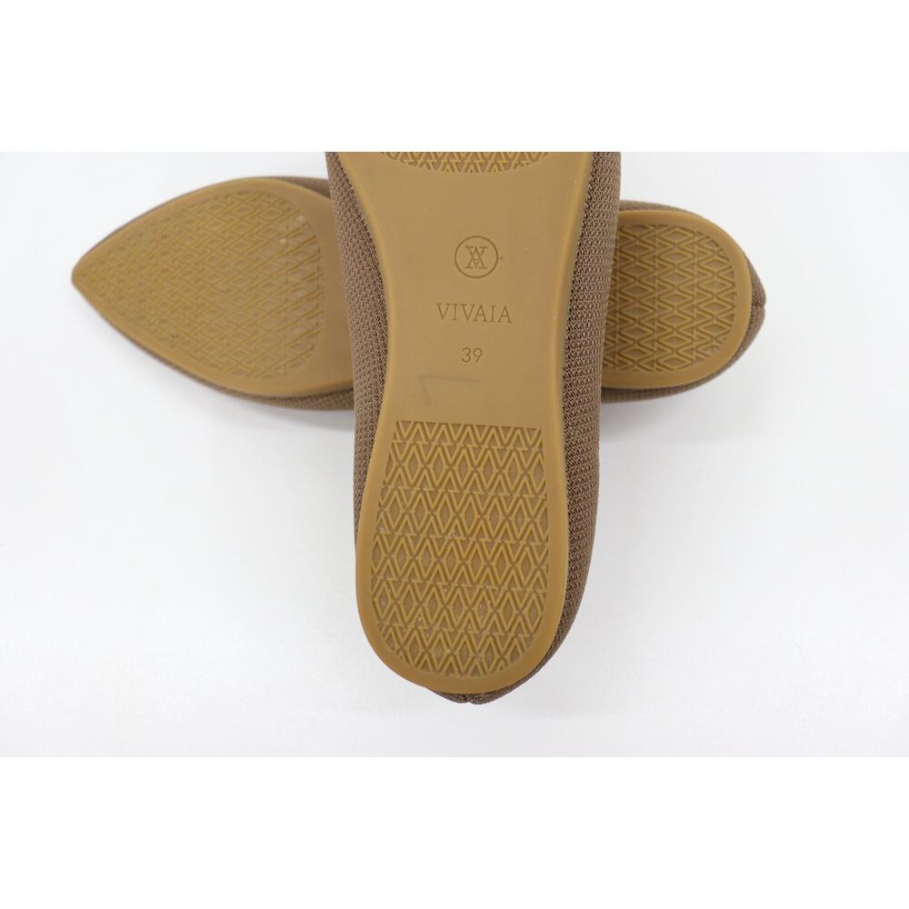 Vivaia Pointed Knit Ballet Flats in Taupe. - Picture 11 of 15